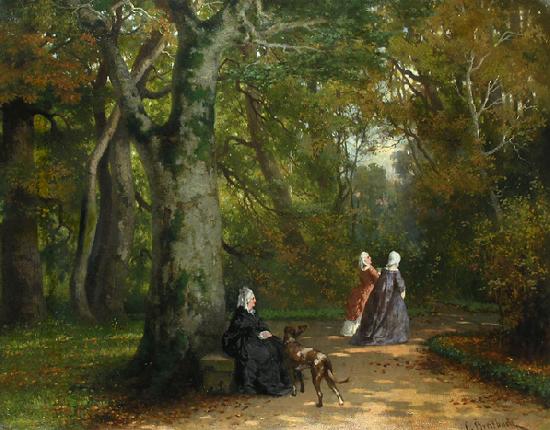unknow artist Drei Frauen im Park oil painting picture